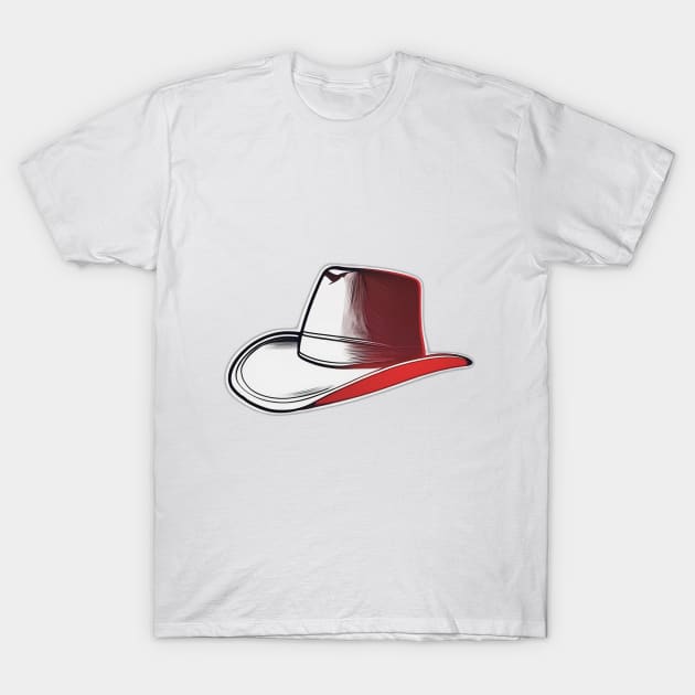 Stylish Red and White Hat Illustration No. 962 T-Shirt by cornelliusy